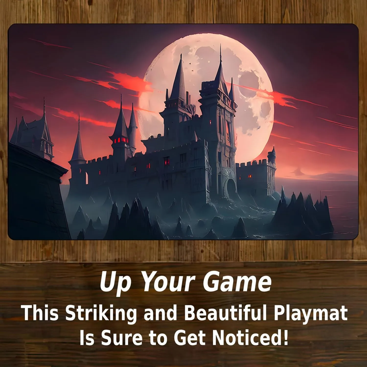 AI Painting TCG Playmat - MTG Trading Card Game Mat, 24x14 Inches Premium MTG Playmat - The Perfect Companion for Intense Card Battles - Fantasy Dark Vampire Lotus-090