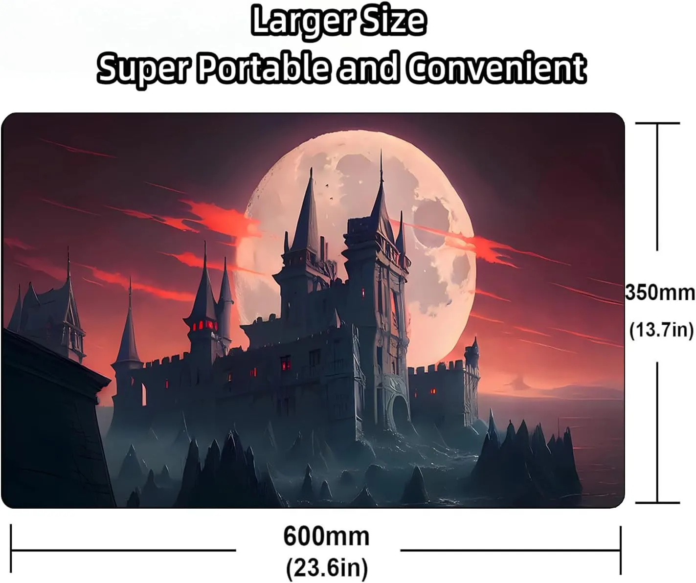 AI Painting TCG Playmat - MTG Trading Card Game Mat, 24x14 Inches Premium MTG Playmat - The Perfect Companion for Intense Card Battles - Fantasy Dark Vampire Lotus-090