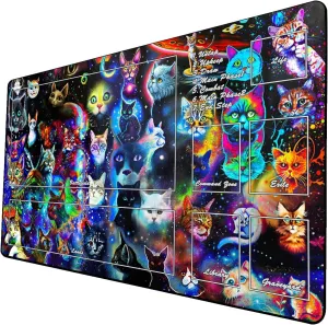 AI Painting TCG Playmat - MTG Trading Card Game Mat with Zone, 24x14 Inches Collectible Card Games Playmats, Smooth Surface for Rubber Collection - Fantasy Black Lotus Cool Design 12