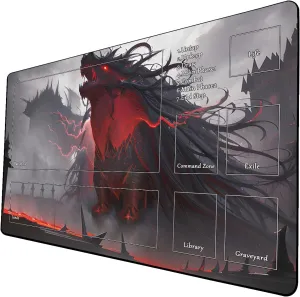 AI Painting TCG Playmat - MTG Trading Card Game Mat with Zone, 24x14 Inches Premium MTG Playmat - The Perfect Companion for Intense Card Battles - Fantasy Dark Vampire Lotus-053