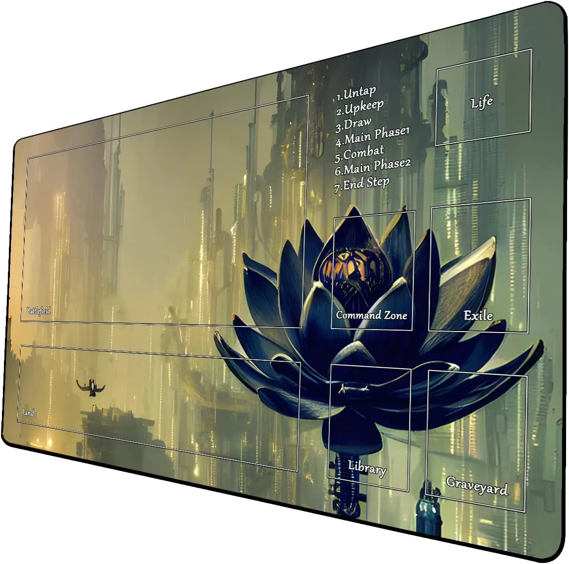 AI Painting TCG Playmat - MTG Trading Card Game Mat with Zone, 24x14 Inches Premium MTG Playmat - The Perfect Companion for Intense Card Battles - Fantasy Dark Vampire Lotus-061