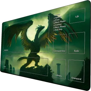 AI Painting TCG Playmat - MTG Trading Card Game Mat with Zone, 24x14 Inches Premium MTG Playmat - The Perfect Companion for Intense Card Battles - Fantasy Dark Vampire Lotus-065