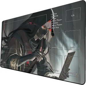 AI Painting TCG Playmat - MTG Trading Card Game Mat with Zone, 24x14 Inches Premium MTG Playmat - The Perfect Companion for Intense Card Battles - Fantasy Dark Vampire Lotus-070