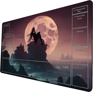 AI Painting TCG Playmat - MTG Trading Card Game Mat with Zone Layout, 24x14 Inches Premium MTG Play Mat - The Perfect Companion for Intense Card Battles - Fantasy Dark Skull Black Lotus 424A182