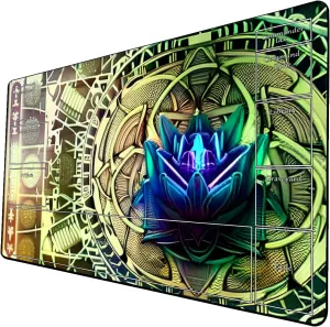 AI Painting TCG Playmat - MTG Trading Card Game Mat with Zone Layout, 24x14 Inches Premium MTG Play Mat - The Perfect Companion for Intense Card Battles - Fantasy Dark Skull Black Lotus 424A192