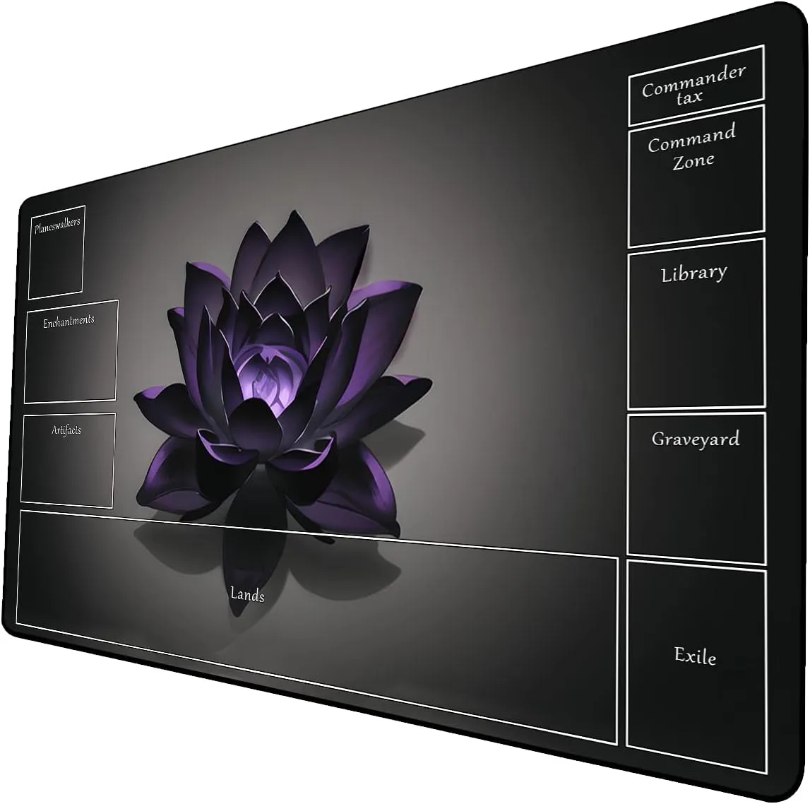 AI Painting TCG Playmat - MTG Trading Card Game Mat with Zone Layout, 24x14 Inches Premium MTG Play Mat - The Perfect Companion for Intense Card Battles - Fantasy Dark Skull Black Lotus 424A193