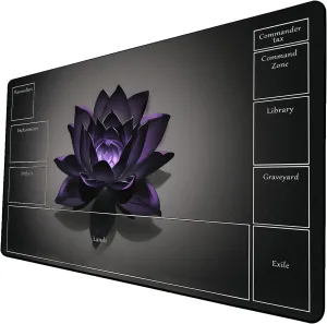 AI Painting TCG Playmat - MTG Trading Card Game Mat with Zone Layout, 24x14 Inches Premium MTG Play Mat - The Perfect Companion for Intense Card Battles - Fantasy Dark Skull Black Lotus 424A193