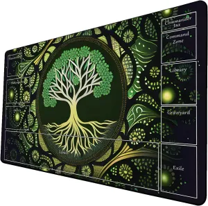 AI Painting TCG Playmat - MTG Trading Card Game Mat with Zone Layout, 24x14 Inches Premium MTG Play Mat - The Perfect Companion for Intense Card Battles - Fantasy Dark Skull Black Lotus 424A194