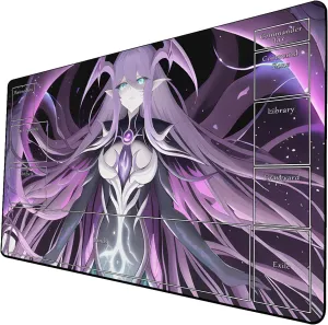 AI Painting TCG Playmat - MTG Trading Card Game Mat with Zone Layout, 24x14 Inches Premium MTG Play Mat - The Perfect Companion for Intense Card Battles - Fantasy Dark Skull Black Lotus 424A199