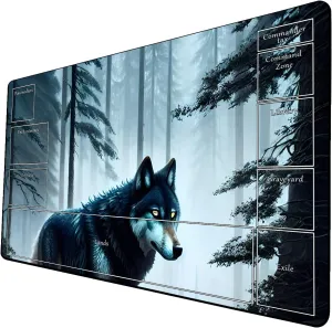 AI Painting TCG Playmat - MTG Trading Card Game Mat with Zone Layout, 24x14 Inches Premium MTG Play Mat - The Perfect Companion for Intense Card Battles - Fantasy Dark Skull Black Lotus 424A200