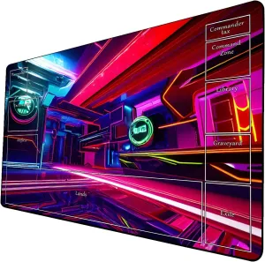 AI Painting TCG Playmat - MTG Trading Card Game Mat with Zone Layout, 24x14 Inches Premium MTG Play Mat - The Perfect Companion for Intense Card Battles - Fantasy Dark Skull Black Lotus 424A206