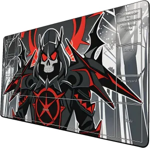 AI Painting TCG Playmat - MTG Trading Card Game Mat with Zone Layout, 24x14 Inches Premium MTG Play Mat - The Perfect Companion for Intense Card Battles - Fantasy Dark Skull Black Lotus 424A217