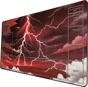 AI Painting TCG Playmat - MTG Trading Card Game Mat with Zone Layout, 24x14 Inches Premium MTG Play Mat - The Perfect Companion for Intense Card Battles - Fantasy Dark Skull Black Lotus 424A293