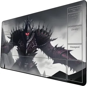 AI Painting TCG Playmat - MTG Trading Card Game Mat with Zone Layout, 24x14 Inches Premium MTG Play Mat - The Perfect Companion for Intense Card Battles - Fantasy Dark Skull Black Lotus 424A309