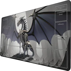 AI Painting TCG Playmat - MTG Trading Card Game Mat with Zone Layout, 24x14 Inches Premium MTG Play Mat - The Perfect Companion for Intense Card Battles - Fantasy Dark Skull Black Lotus 424A328