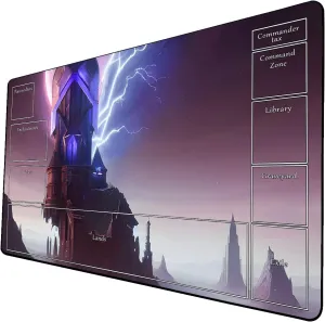 AI Painting TCG Playmat - MTG Trading Card Game Mat with Zone Layout, 24x14 Inches Premium MTG Play Mat - The Perfect Companion for Intense Card Battles - Fantasy Dark Skull Black Lotus 424A330