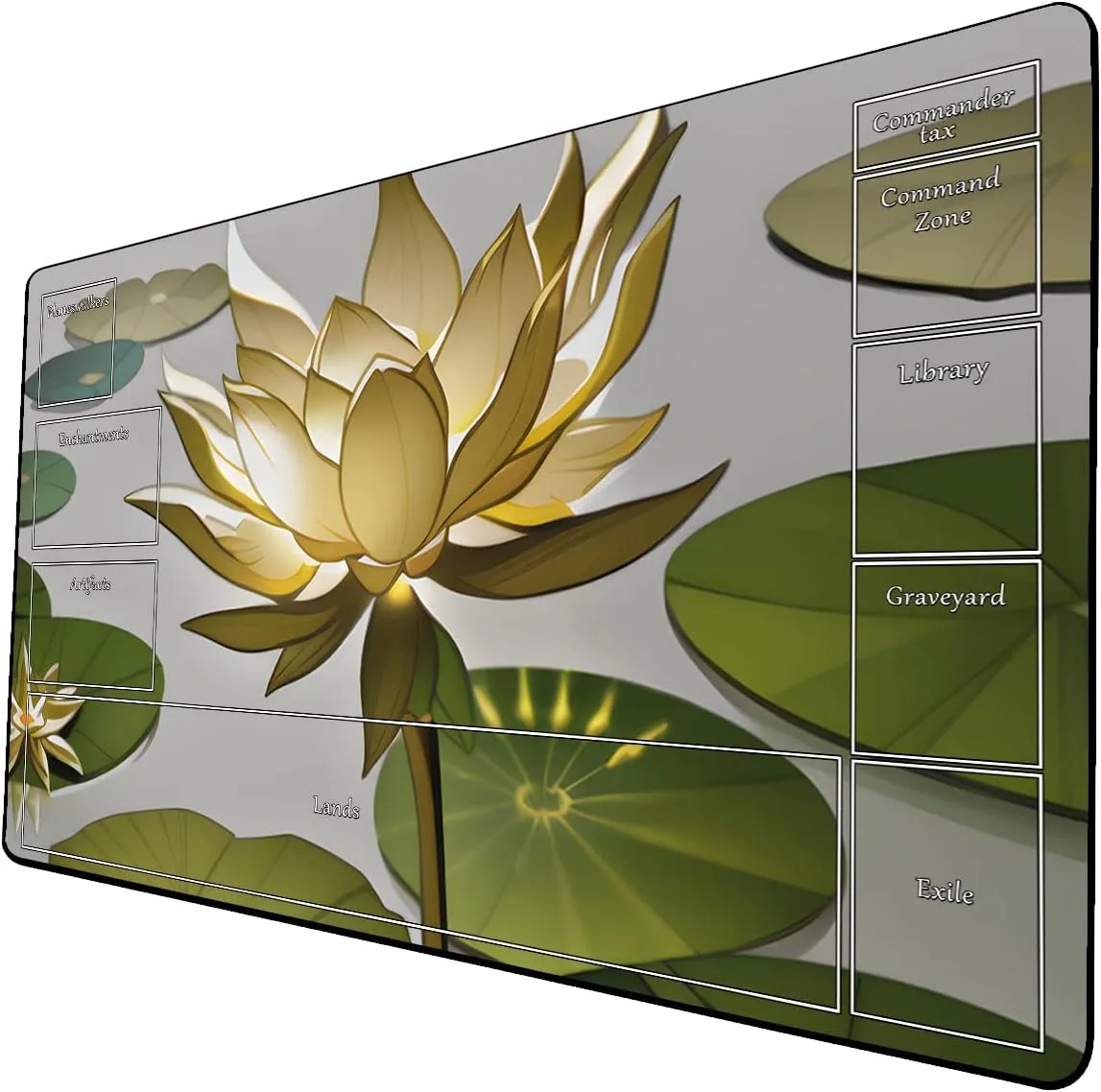 AI Painting TCG Playmat - MTG Trading Card Game Mat with Zone Layout, 24x14 Inches Premium MTG Play Mat - The Perfect Companion for Intense Card Battles - Fantasy Dark Skull Black Lotus 424A341