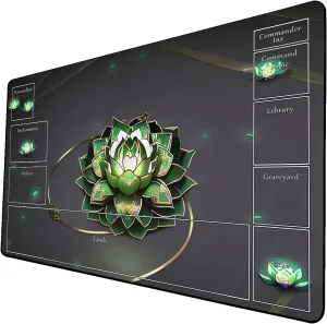 AI Painting TCG Playmat - MTG Trading Card Game Mat with Zone Layout, 24x14 Inches Premium MTG Play Mat - The Perfect Companion for Intense Card Battles - Fantasy Dark Skull Black Lotus 424A349