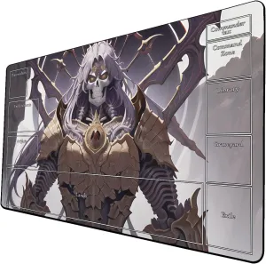 AI Painting TCG Playmat - MTG Trading Card Game Mat with Zone Layout, 24x14 Inches Premium MTG Play Mat - The Perfect Companion for Intense Card Battles - Fantasy Dark Skull Black Lotus 509A119
