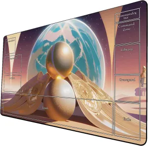 AI Painting TCG Playmat - MTG Trading Card Game Mat with Zone Layout, 24x14 Inches Premium MTG Play Mat - The Perfect Companion for Intense Card Battles - Fantasy Dark Skull Black Lotus 509A230