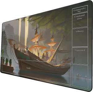 AI Painting TCG Playmat - MTG Trading Card Game Mat with Zone Layout, 24x14 Inches Premium MTG Play Mat - The Perfect Companion for Intense Card Battles - Fantasy Dark Skull Black Lotus 509A258