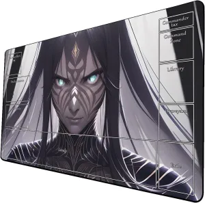AI Painting TCG Playmat - MTG Trading Card Game Mat with Zone Layout, 24x14 Inches Premium MTG Play Mat - The Perfect Companion for Intense Card Battles - Fantasy Dark Skull Black Lotus 509A268