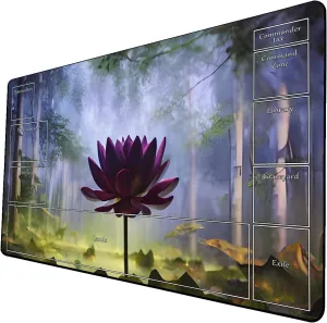 AI Painting TCG Playmat - MTG Trading Card Game Mat with Zone Layout, 24x14 Inches Premium MTG Play Mat - The Perfect Companion for Intense Card Battles - Fantasy Dark Skull Black Lotus 519A134