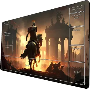 AI Painting TCG Playmat - MTG Trading Card Game Mat with Zone Layout, 24x14 Inches Premium MTG Play Mat - The Perfect Companion for Intense Card Battles - Fantasy Dark Skull Black Lotus A07
