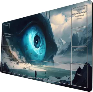 AI Painting TCG Playmat - MTG Trading Card Game Mat with Zone Layout, 24x14 Inches Premium MTG Play Mat - The Perfect Companion for Intense Card Battles - Fantasy Dark Skull Black Lotus A17