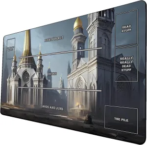 AI Painting TCG Playmat - MTG Trading Card Game Mat with Zones, 24x14 Inches Premium MTG Playmat - The Perfect Companion for Intense Card Battles - Fantasy Dark Vampire Lotus-048