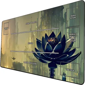 AI Painting TCG Playmat - MTG Trading Card Game Mat with Zones, 24x14 Inches Premium MTG Playmat - The Perfect Companion for Intense Card Battles - Fantasy Dark Vampire Lotus-061