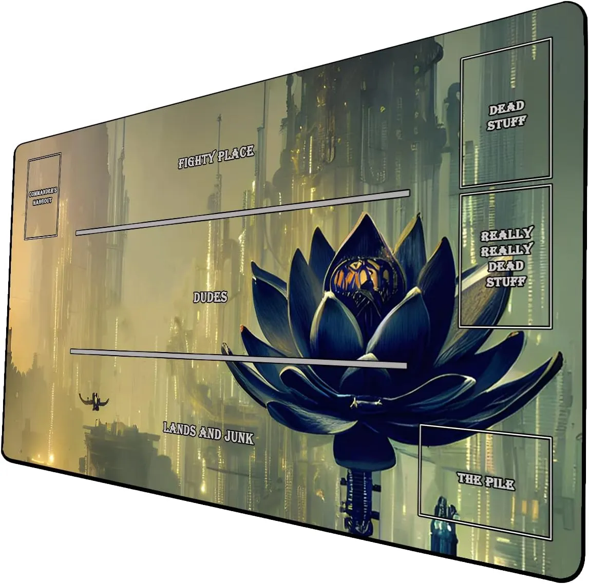 AI Painting TCG Playmat - MTG Trading Card Game Mat with Zones, 24x14 Inches Premium MTG Playmat - The Perfect Companion for Intense Card Battles - Fantasy Dark Vampire Lotus-061