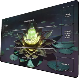 AI Painting TCG Playmat - MTG Trading Card Game Mat with Zones, 24x14 Inches Premium MTG Playmat - The Perfect Companion for Intense Card Battles - Fantasy Dark Vampire Lotus-073