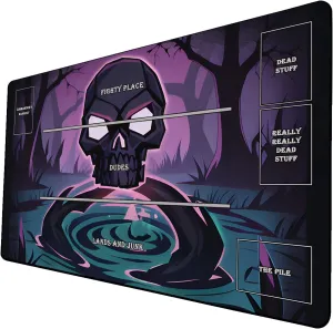 AI Painting TCG Playmat - MTG Trading Card Game Mat with Zones, 24x14 Inches Premium MTG Playmat - The Perfect Companion for Intense Card Battles - Fantasy Dark Vampire Lotus-084