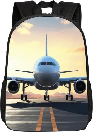 Airplane Backpack Funny Airplane Plane Aircraft School Bags for Boys Kids, Lightweight Casual Travel Daypack Laptop Backpacks Water Resistant Kindergarten Elementary Students Book Bag 17"