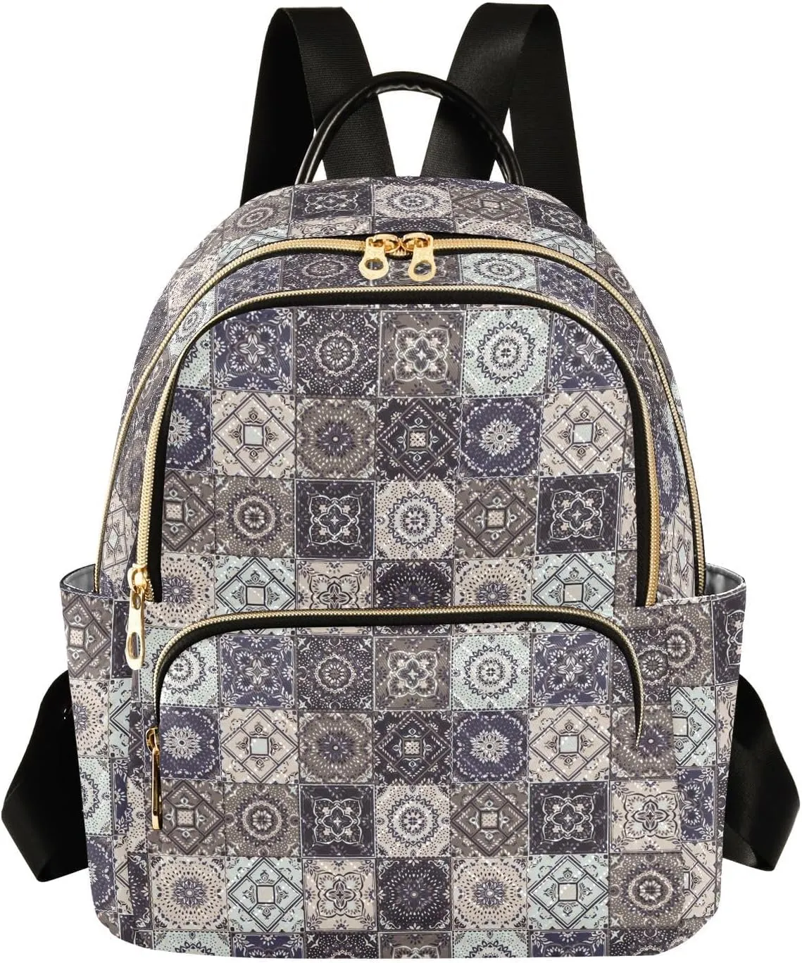 ALAZA Indian Patchwork Turkish Ornament Moroccan Tile Mosaic Women Backpack Purse Shoulder Bag