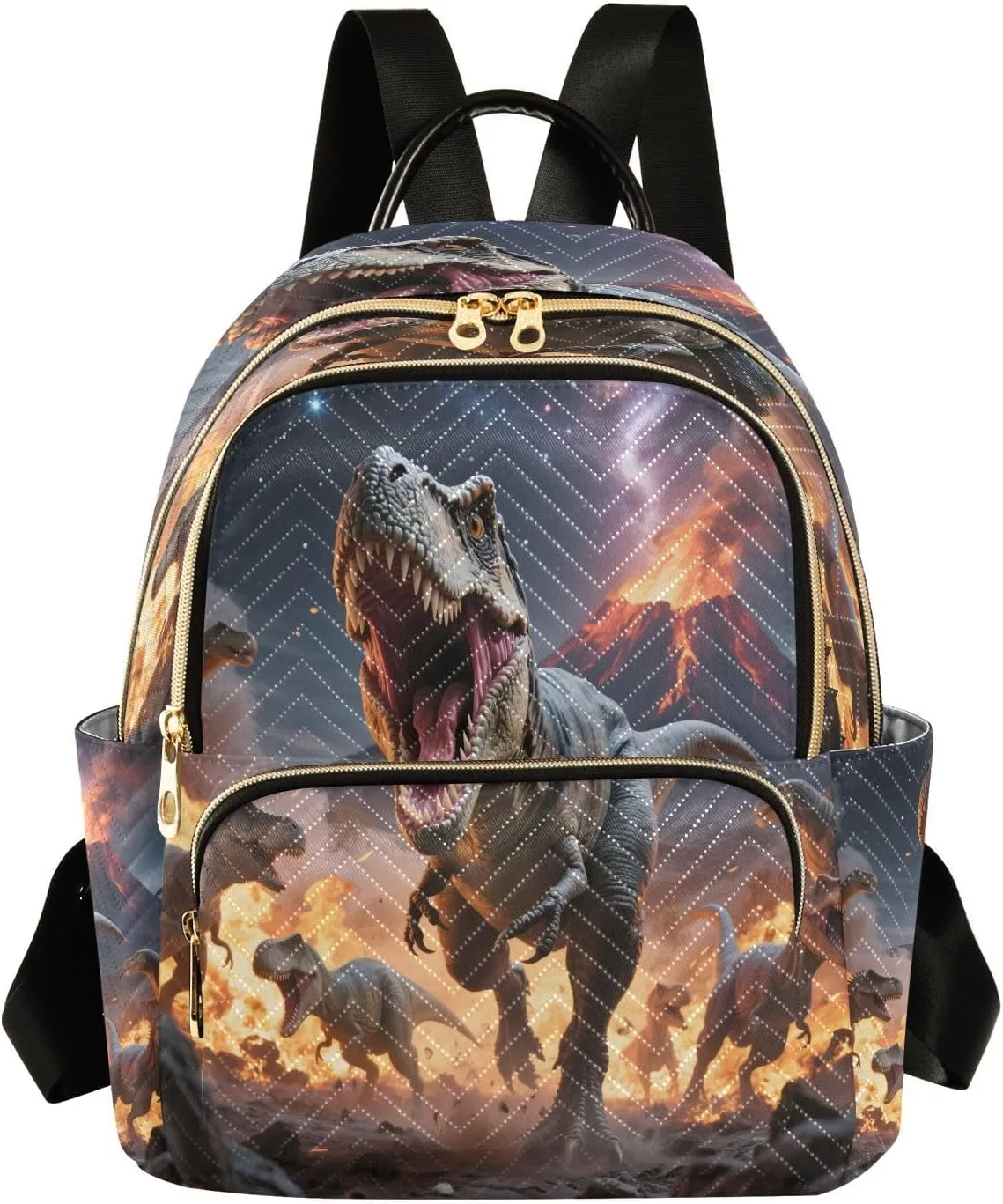 ALAZA Mini Backpack for Women Many Dinosaur Roar Travel Backpack Purse for Ladies Handbag Shoulder Bag Casual Daypack, M