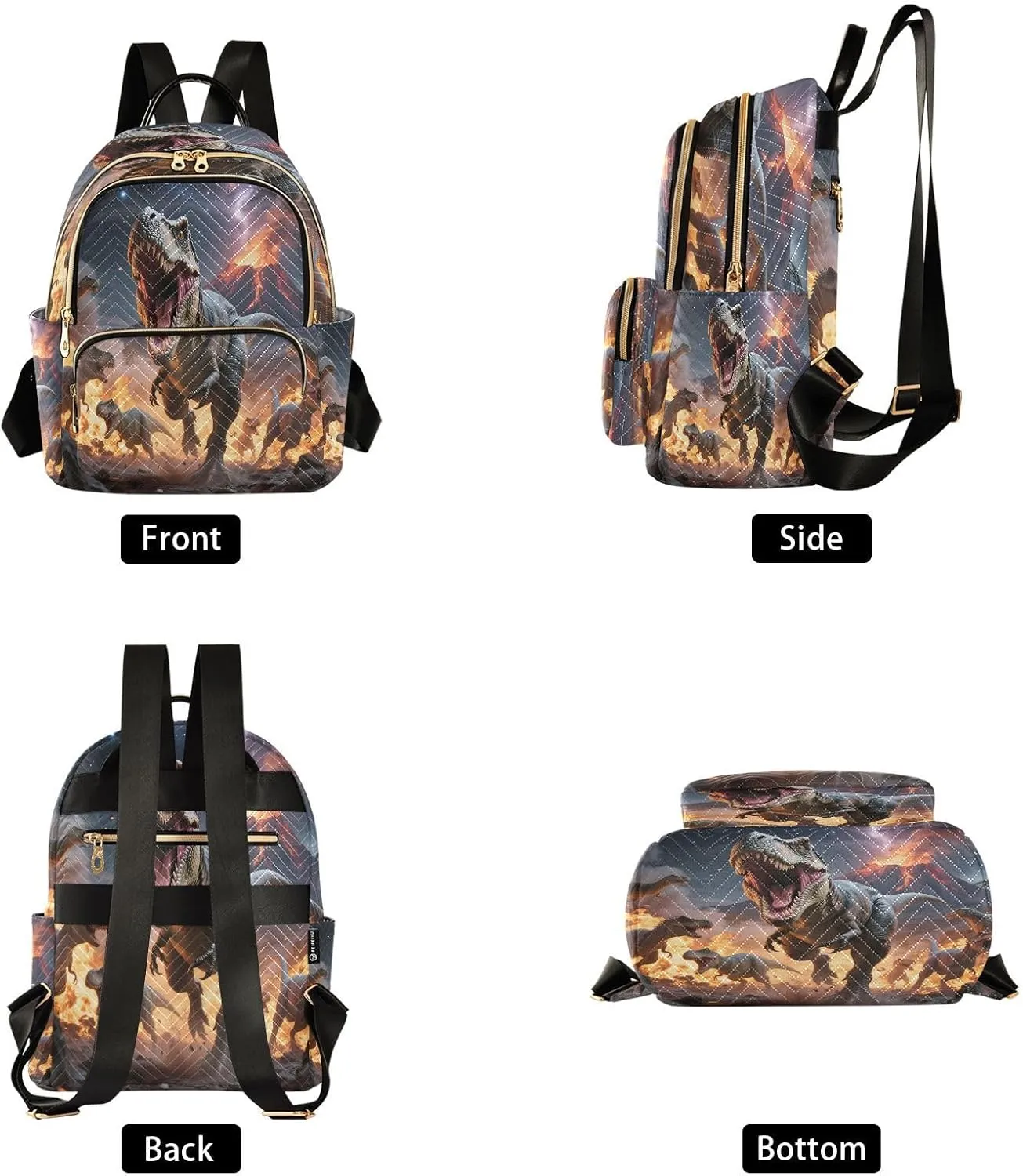 ALAZA Mini Backpack for Women Many Dinosaur Roar Travel Backpack Purse for Ladies Handbag Shoulder Bag Casual Daypack, M