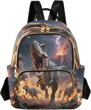 ALAZA Mini Backpack for Women Many Dinosaur Roar Travel Backpack Purse for Ladies Handbag Shoulder Bag Casual Daypack, M