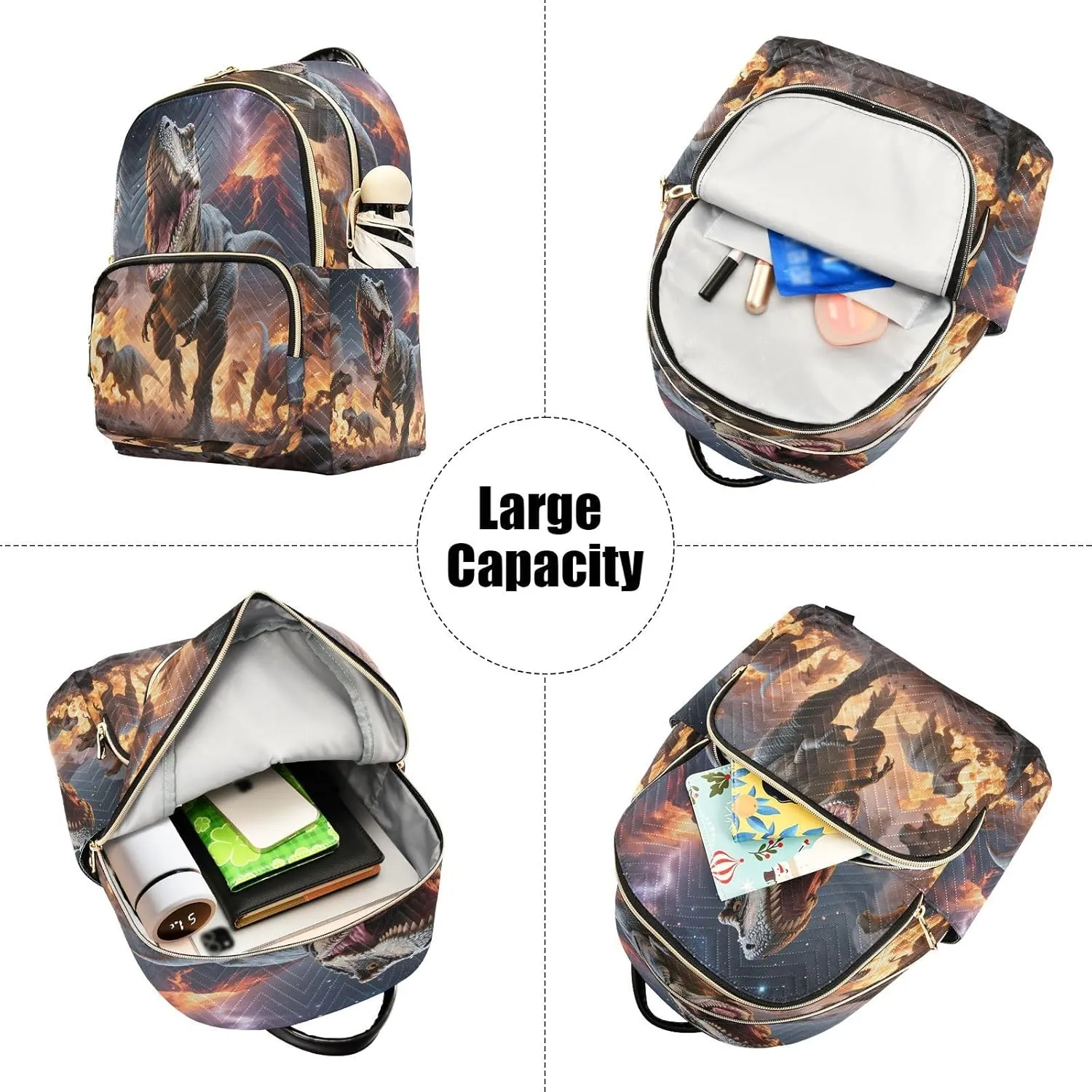 ALAZA Mini Backpack for Women Many Dinosaur Roar Travel Backpack Purse for Ladies Handbag Shoulder Bag Casual Daypack, M