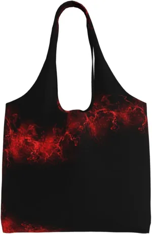 AMAZWI Explosion Burst Red Black Canvas Tote Bag,Kitchen Reusable Grocery Bag,Work Handbag Tote,Weekender Bag Shopper Handbag