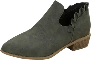 AMDBEL Fall Boots for Women 2024 Ankle Booties Low Heel Short Boots V Cut Chelsea Boots Pointd Toe Fall Winter Dressy Shoes