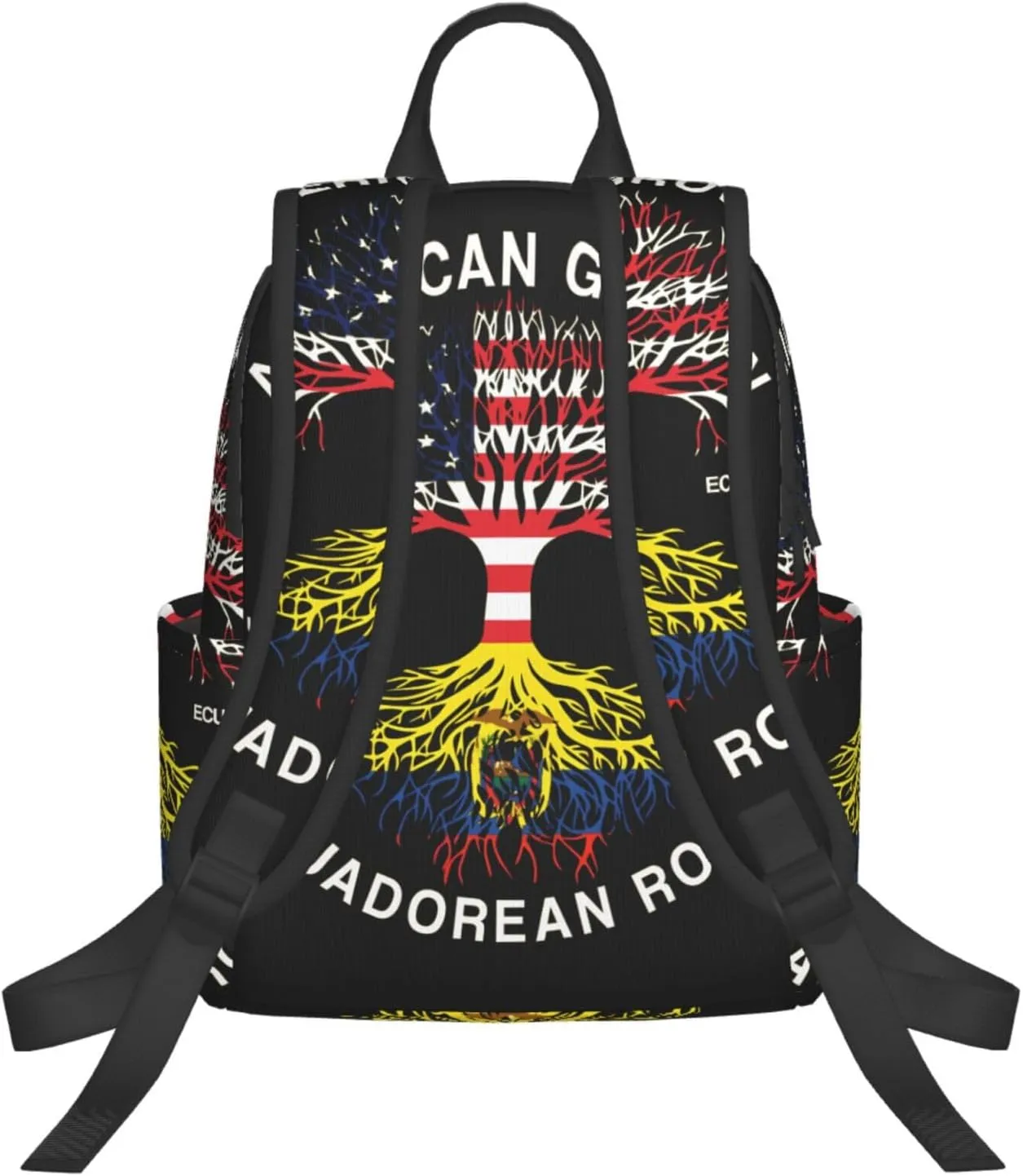 American Grown Ecuadorian Roots Ecuador Flag Casual Backpacks Large Capacity Laptop Backpack Sports Fitness Rucksack Travel Carry-On Daypack Work Bag for Outdoor Camping