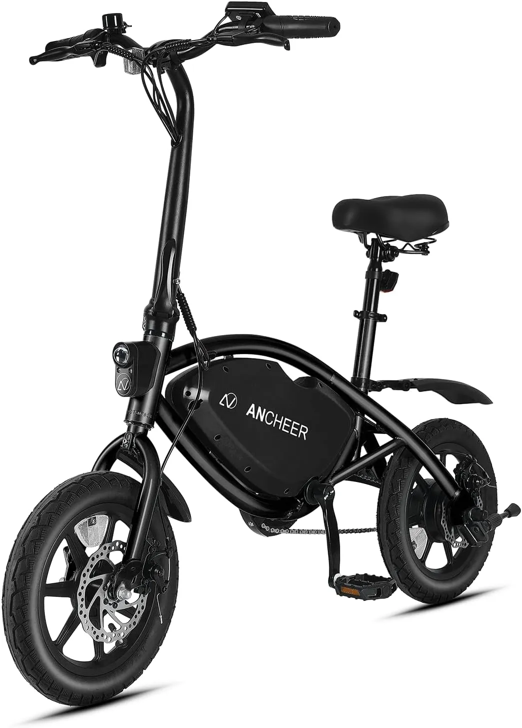 ANCHEER 14” Folding Electric Bike for Adults, 20MPH Ebike with 350W Motor[Peak 500W], 48V 374Wh Battery, Rigid/Dual Suspension, UL 2849 Certified Electric Bicycle, Compact Electric Mini Bike for Teens