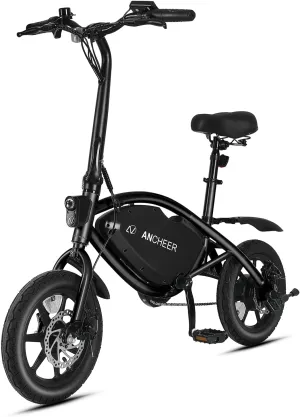 ANCHEER 14” Folding Electric Bike for Adults, 20MPH Ebike with 350W Motor[Peak 500W], 48V 374Wh Battery, Rigid/Dual Suspension, UL 2849 Certified Electric Bicycle, Compact Electric Mini Bike for Teens