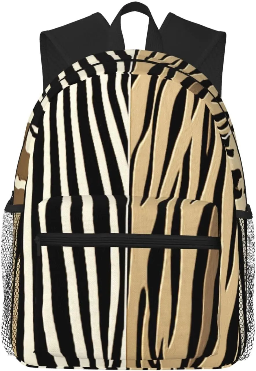 Animal Embossed Printed Zebra Stripe Lightweight Packable Backpack Travel Casual Hiking Daypack Foldable Backpack For Men Women