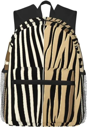 Animal Embossed Printed Zebra Stripe Lightweight Packable Backpack Travel Casual Hiking Daypack Foldable Backpack For Men Women
