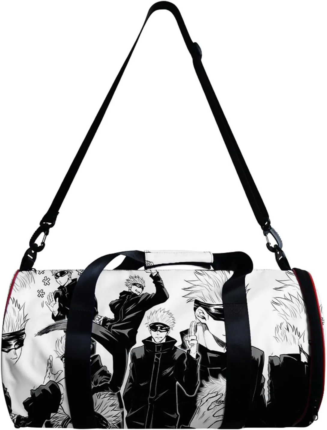Anime Jujutsu Kaisen Gym Bag Manga Cosplay Sport Duffel Bag With Shoe Compartment(Gojo BW)