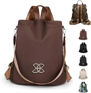 Anti-Theft Large Capacity Backpack, Leisure Shoulder Bag for Women, Anti-Theft Multipurpose Large Capacity Backpack (Brown)