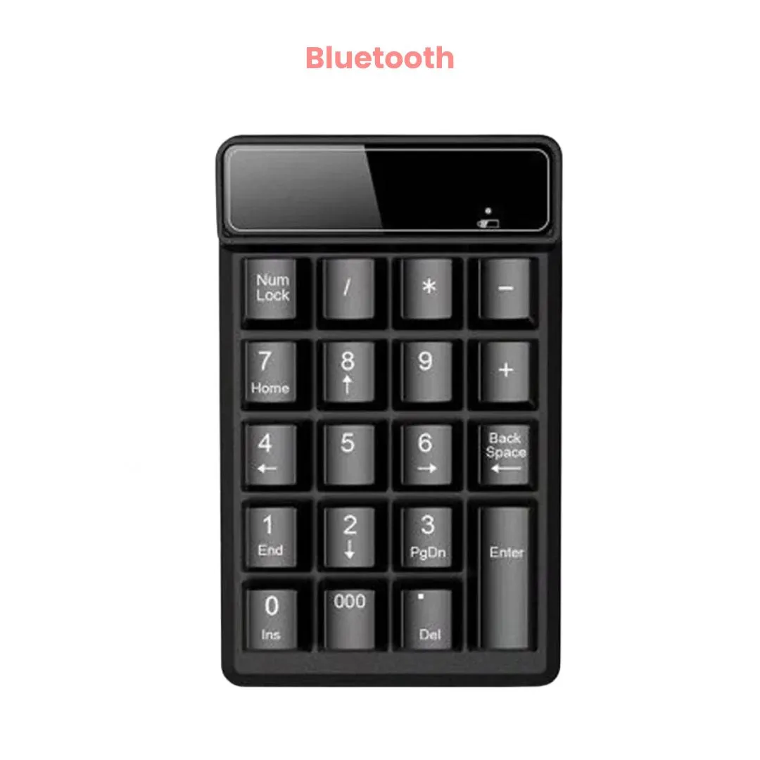 ANYMOB Numeric Keypad Mini USB Wireless Bluetooth Wired 19 Keys Numpad